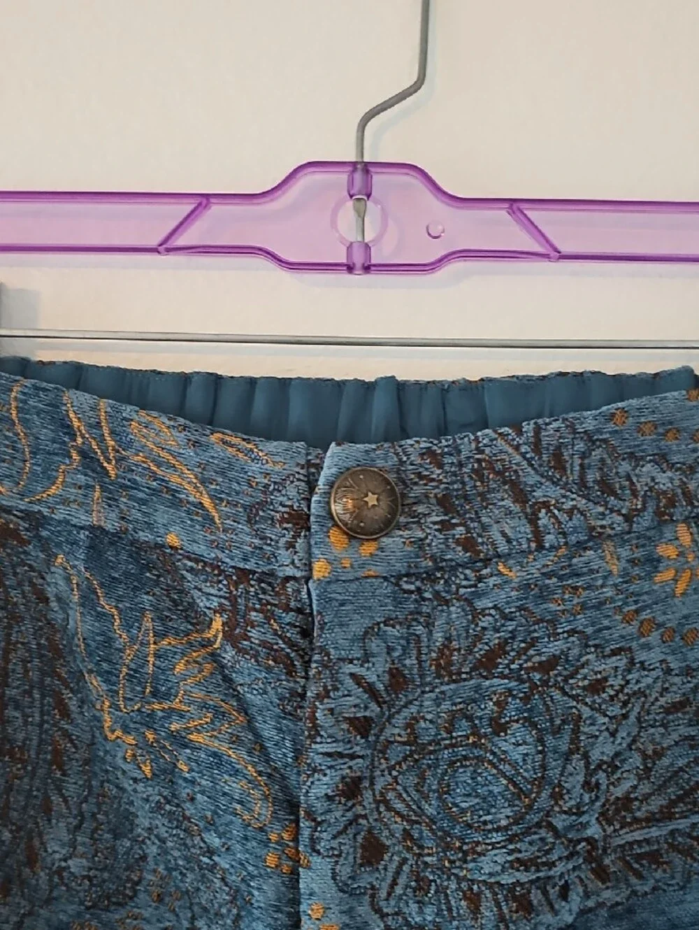 ●●FREE PEOPLE BLUE TAPESTRY PAISLEY WIDE LEG PANTS NWT S.XL●●